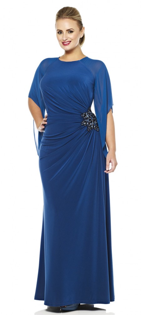 long sleeve jersey evening gown