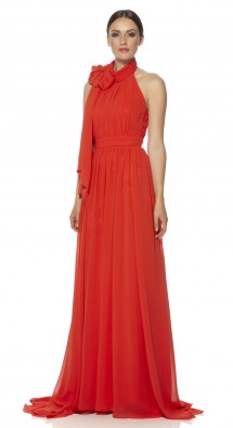 Full length chiffon fabric gown. Evening Dress