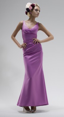 Stylish v-shaped neckline evening dress. Evening Dress