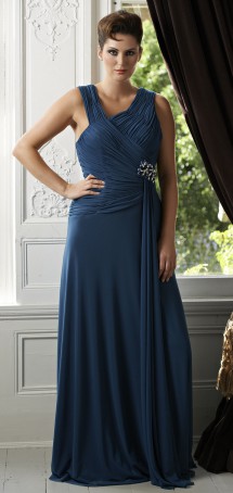 Full length dress in jersey tulle. Evening Dress