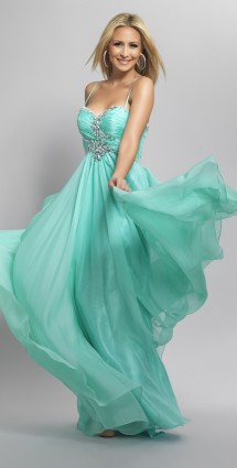 Chiffon, empire line evening gown & diamante detailing Evening Dress