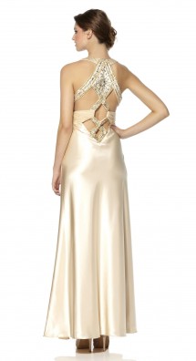 Slinky full length evening or prom dress in satin. Evening Dress