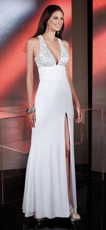 Sequinned a-line jersey prom dress Prom Dress