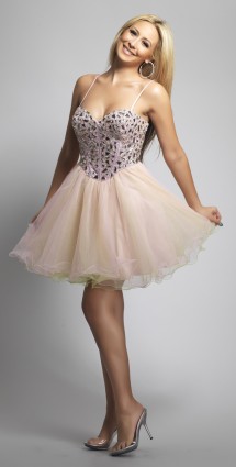 Shorted beaded a line prom dress Prom Dress