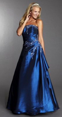 Strapless A-line taffeta prom dress Prom Dress