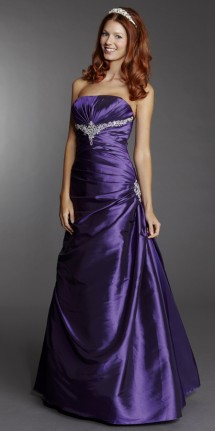 Strapless taffeta semi A line prom dress Prom Dress