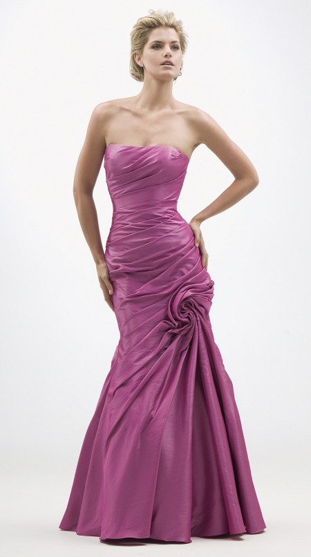 Ruched fishtail ball gown