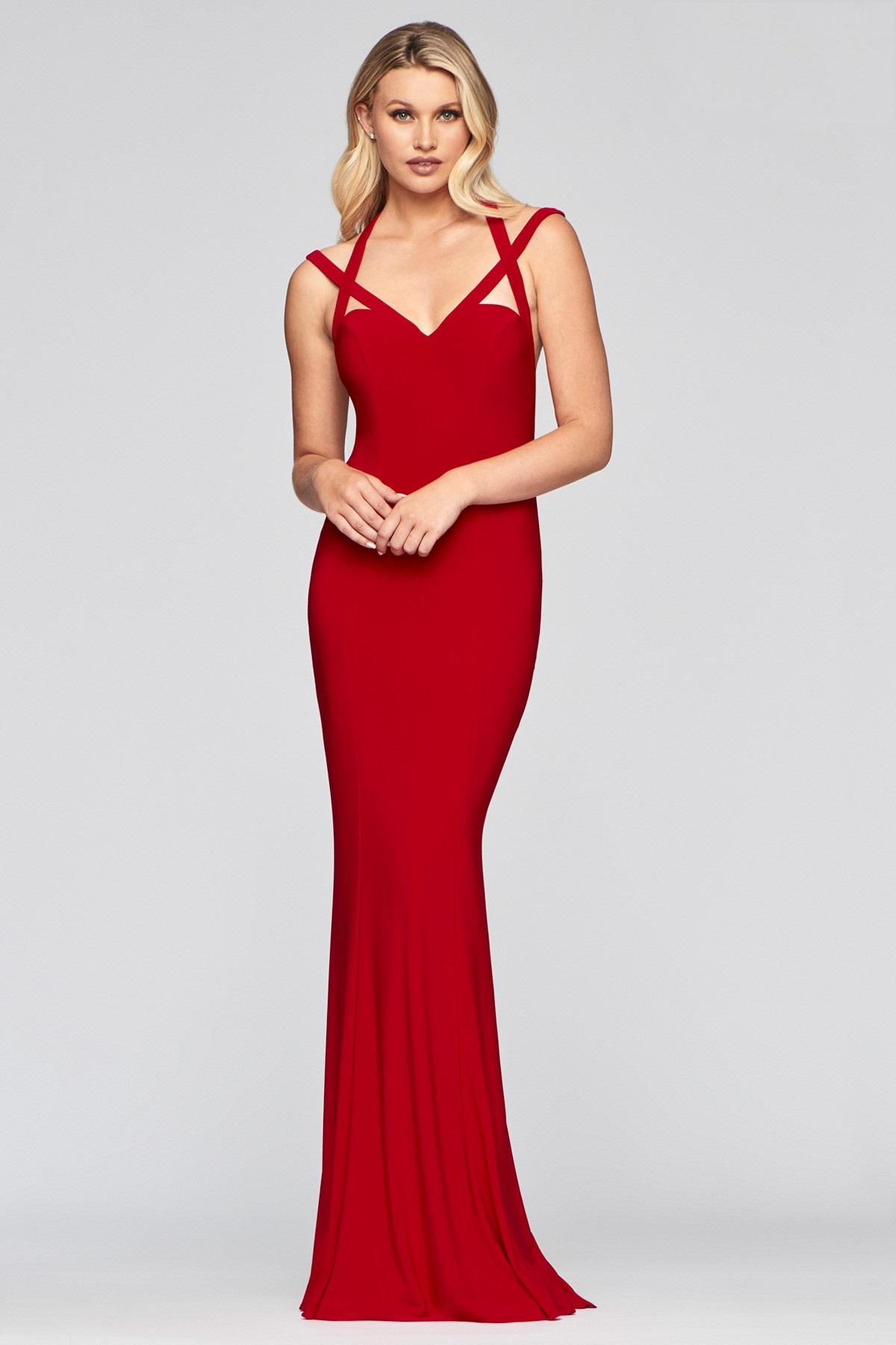 Stretch jersey evening dress with ...