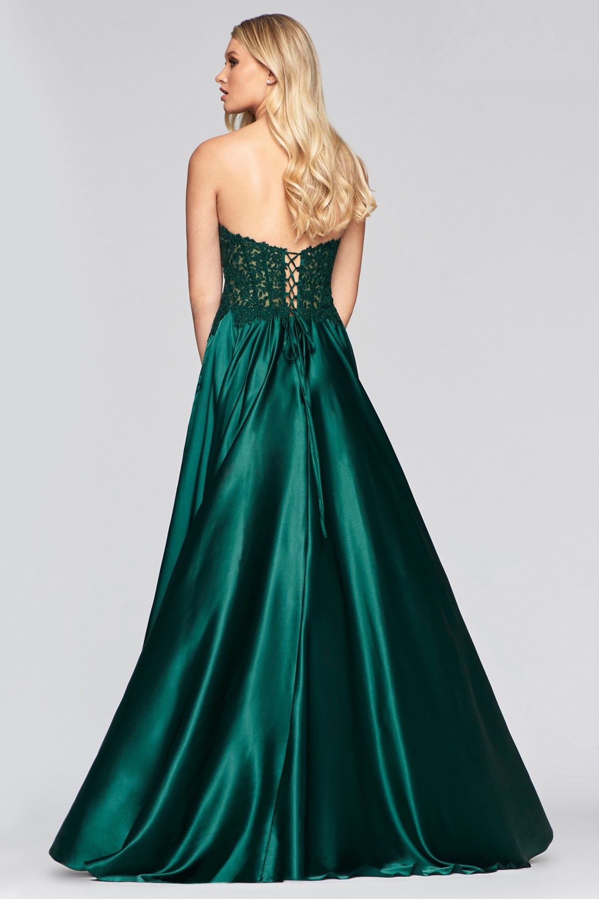 strapless prom gown