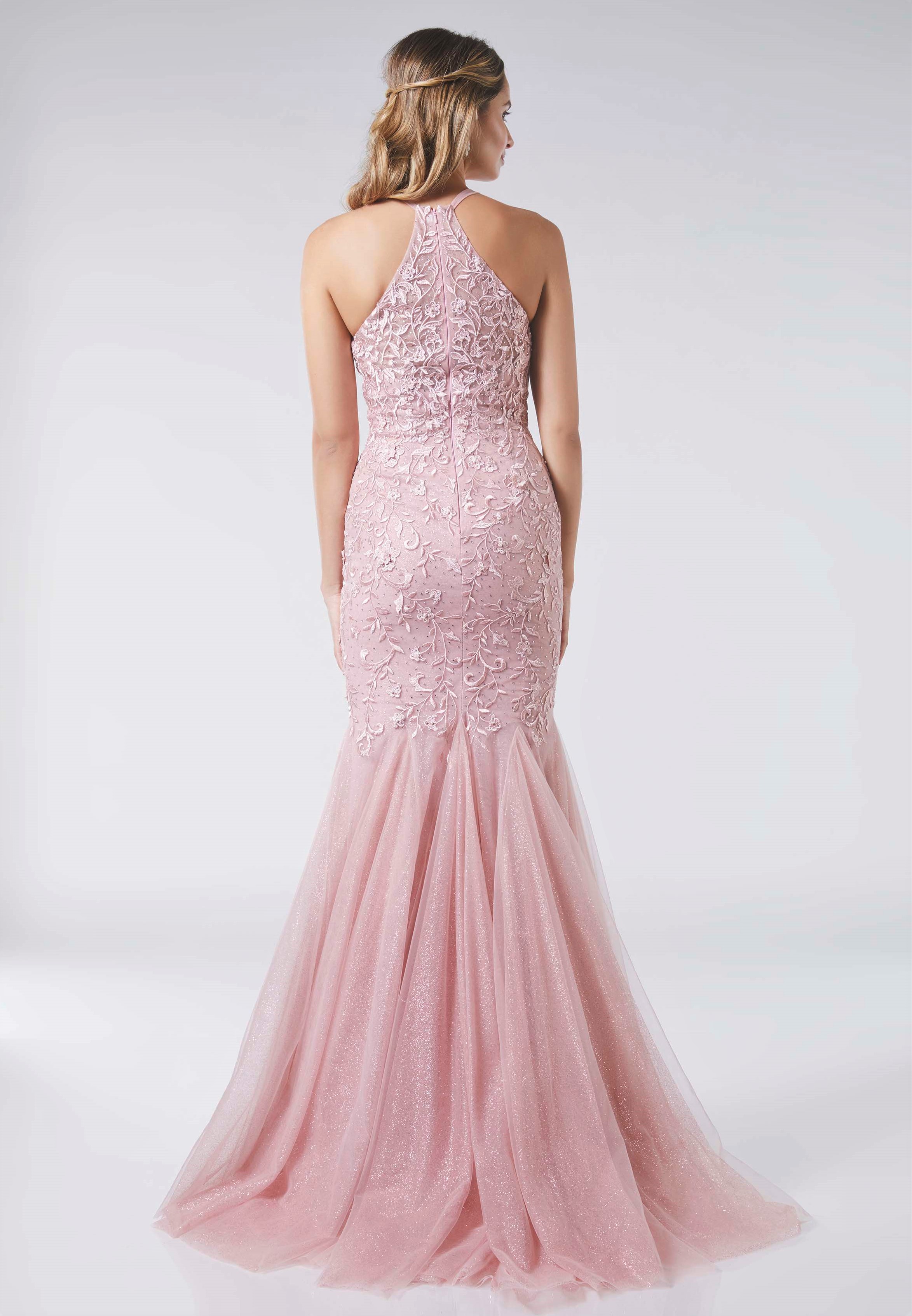 1/2 PRICE Lace, high neck, fishtail prom dress at Ball